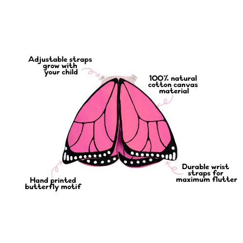 Jack Be Nimble - Pink Monarch Butterfly Costume Wings