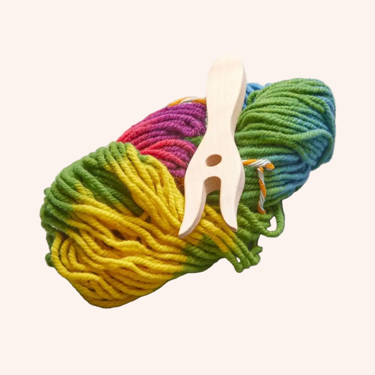 Braiding Fork with Filges Wool Yarn