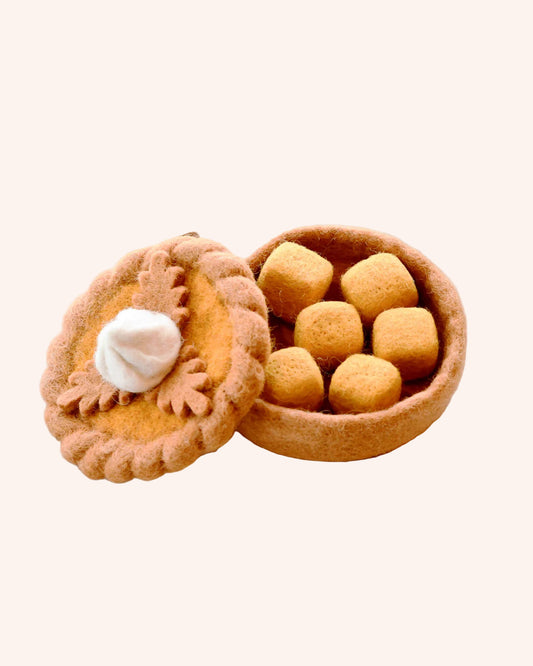 Felt Pumpkin Pie Play Food Set