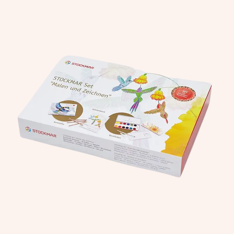 Stockmar Painting and Drawing Set - Opaque Colours & Triangular Coloured Pencils