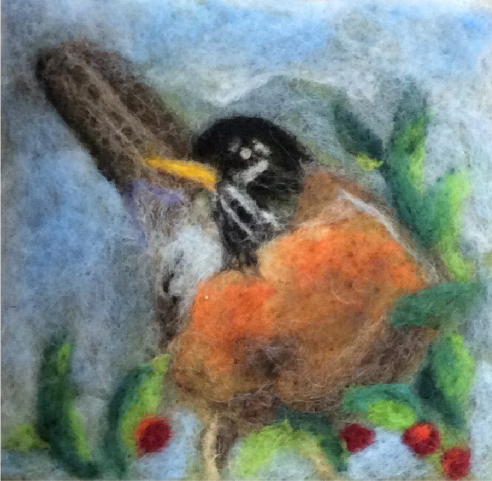 Robin Red Breast - MorMor Thyme Tile Needle Felting Kit