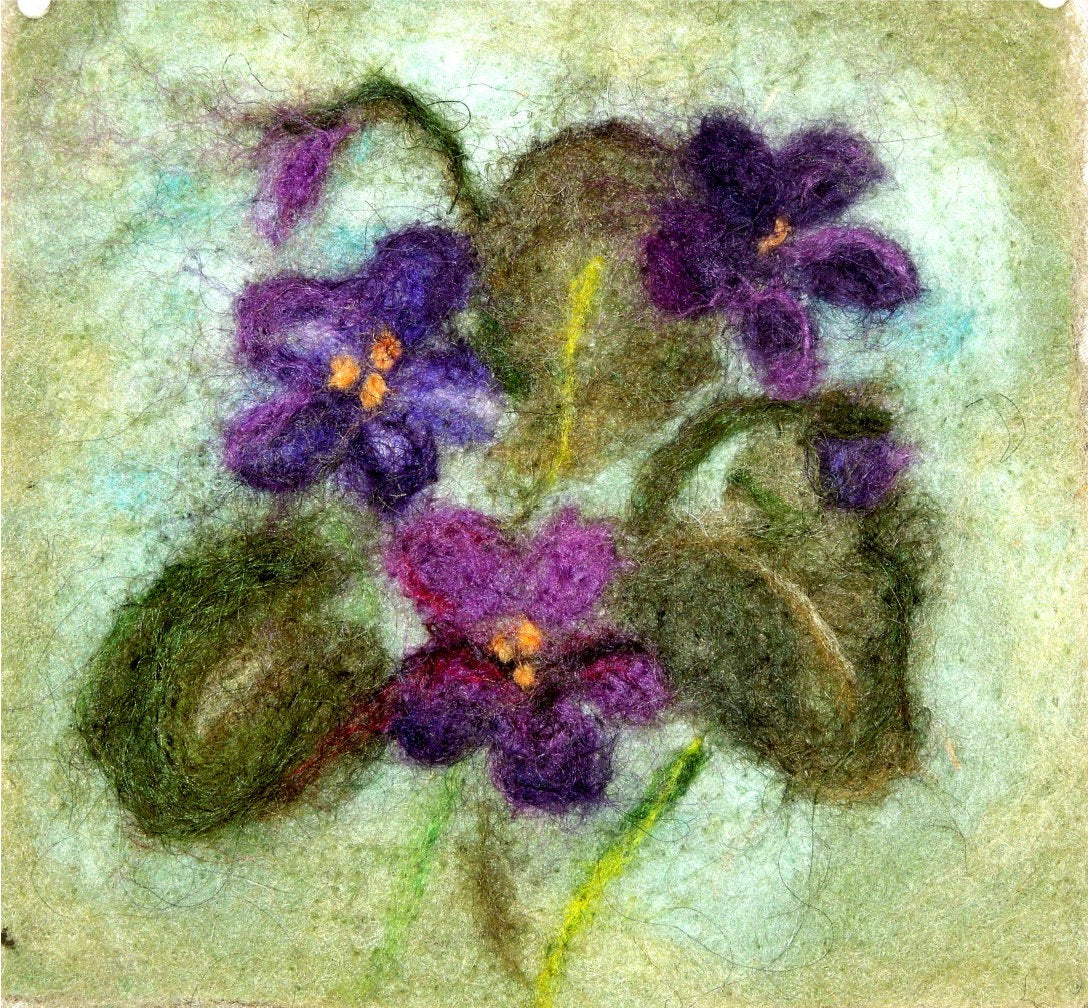 Spring Violets - MorMor Thyme Tile Needle Felting Kit
