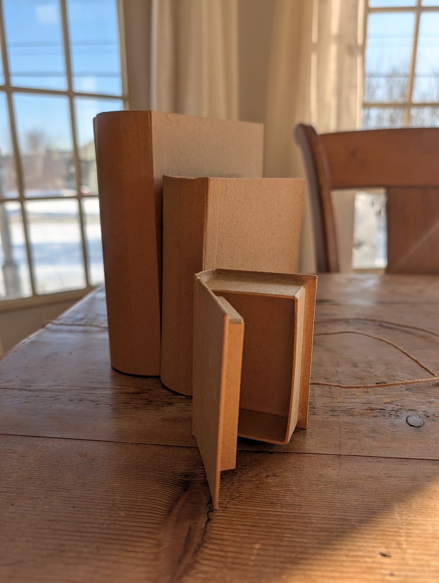 Paper Mache Book Box Trio