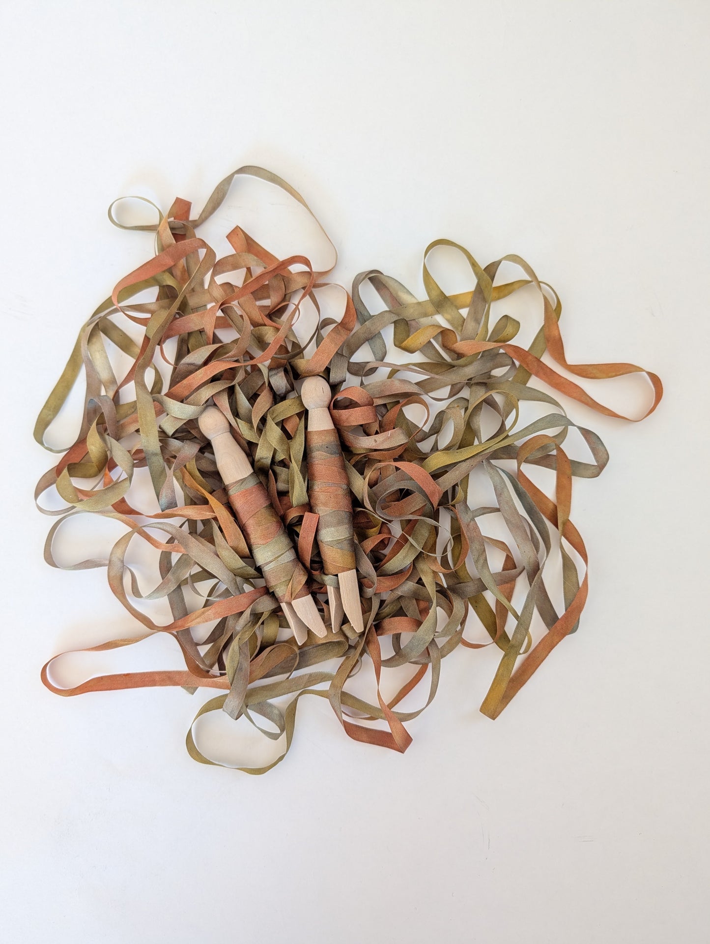 Hand Dyed Habotai Silk Ribbon