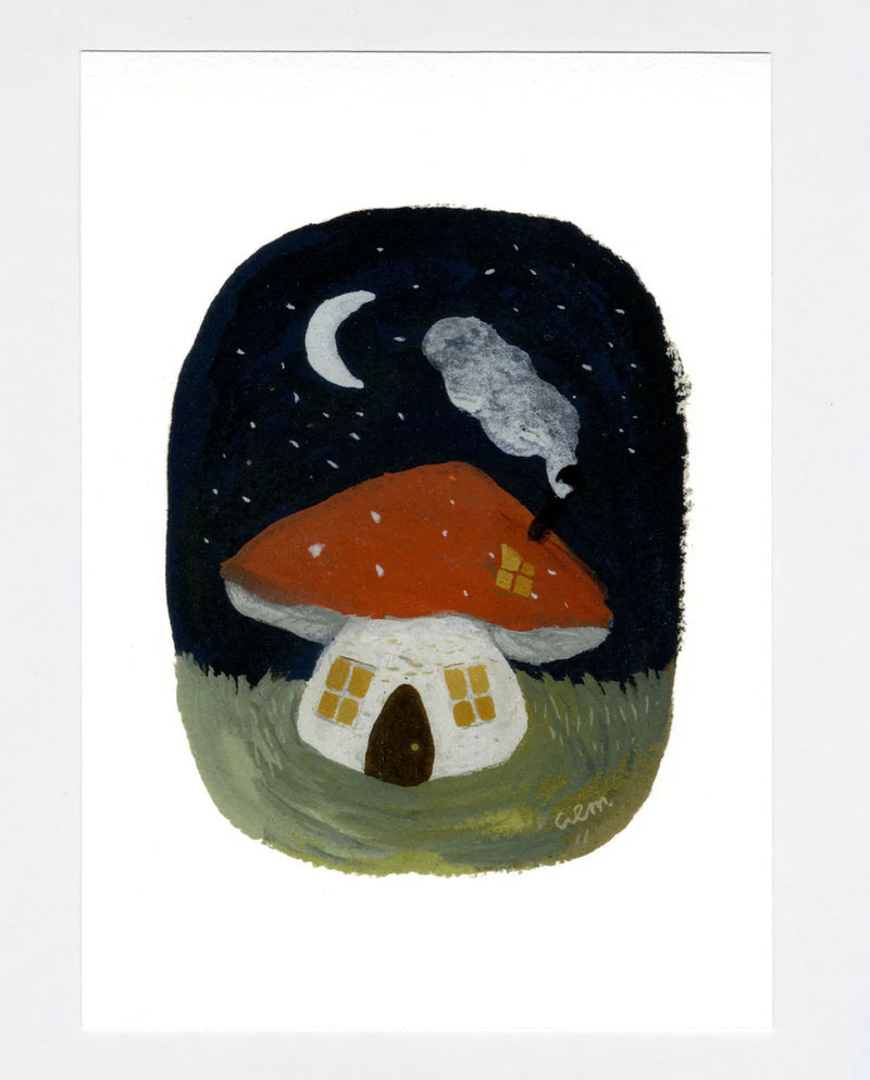 Toadstool Cottage Print