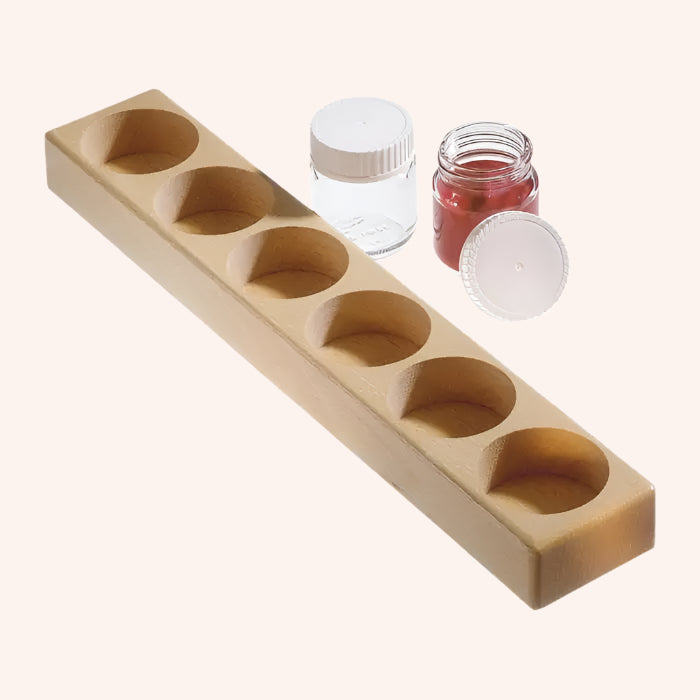 6 Hole-Wooden Paint Jar Holder