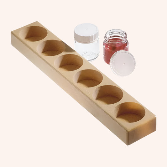 6 Hole-Wooden Paint Jar Holder