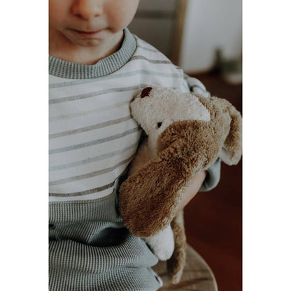 Organic Cotton Floppy Dog Small - White & Beige