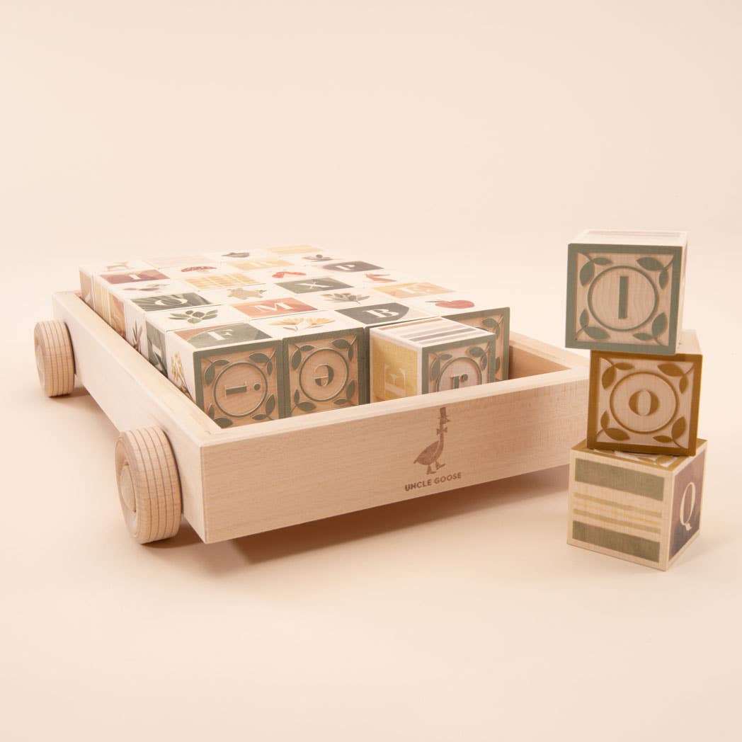 Watercolor ABC Blocks with Wagon