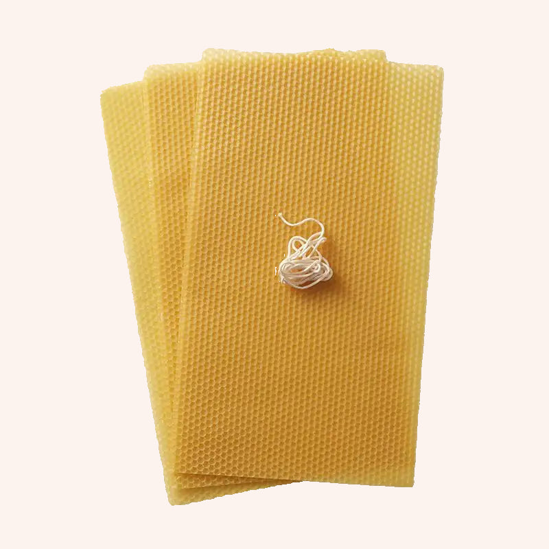 Beeswax Honeycomb Sheets - 3 sheets w/ wick