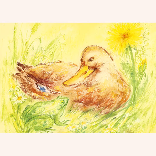 Marjan van Zeyl Postcards - Duck and Frog