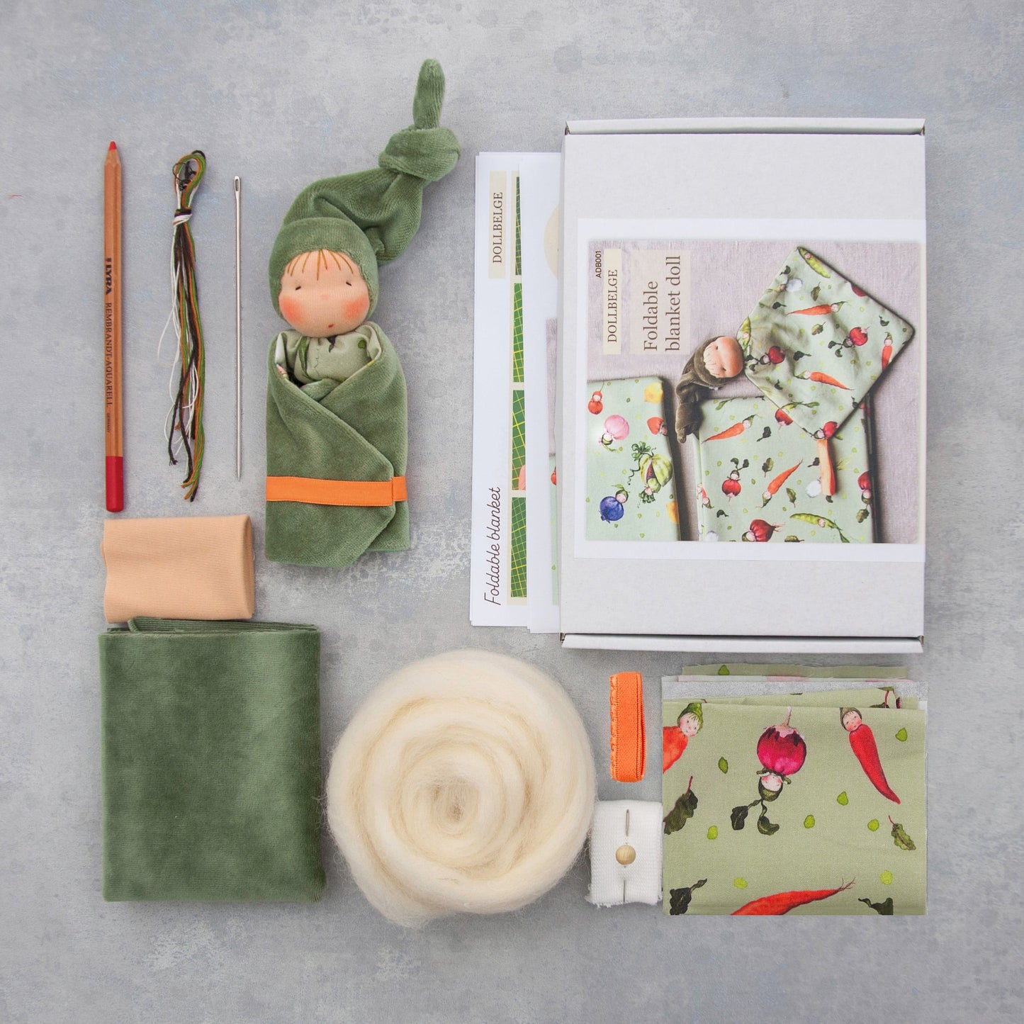 Foldable Blanket Doll Making Kit by Dollbelge