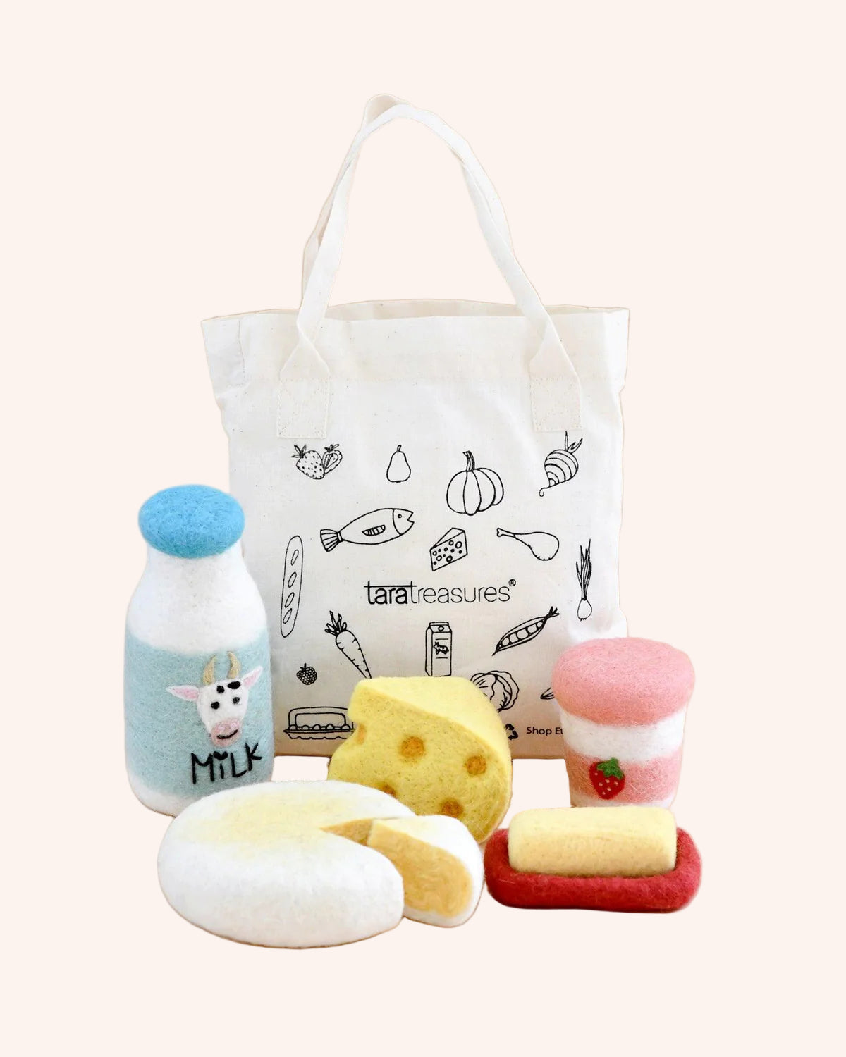 Felt Food Groups Play Food - Dairy