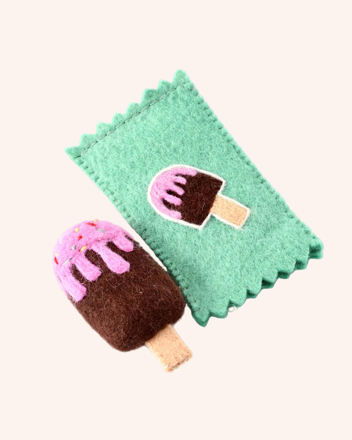 Felt Chocolate Ice Cream Popsicle Toy with Wrapper