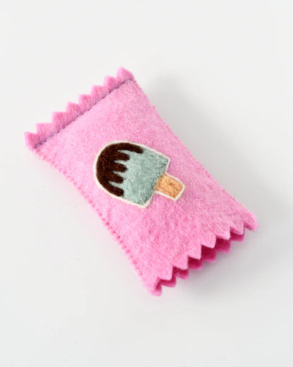 Felt Mint Ice Cream Popsicle Toy with Wrapper