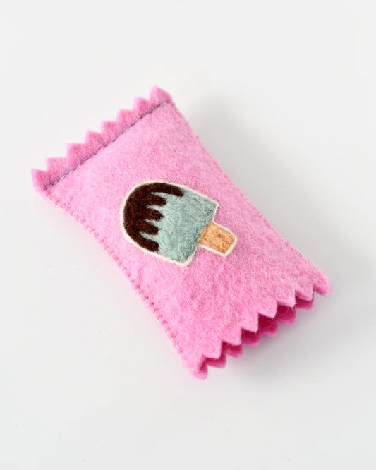 Felt Mint Ice Cream Popsicle Toy with Wrapper