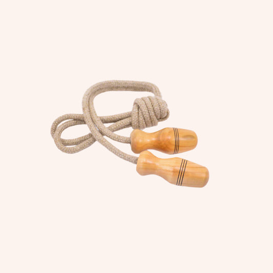Linen Jump Rope Natural Handle