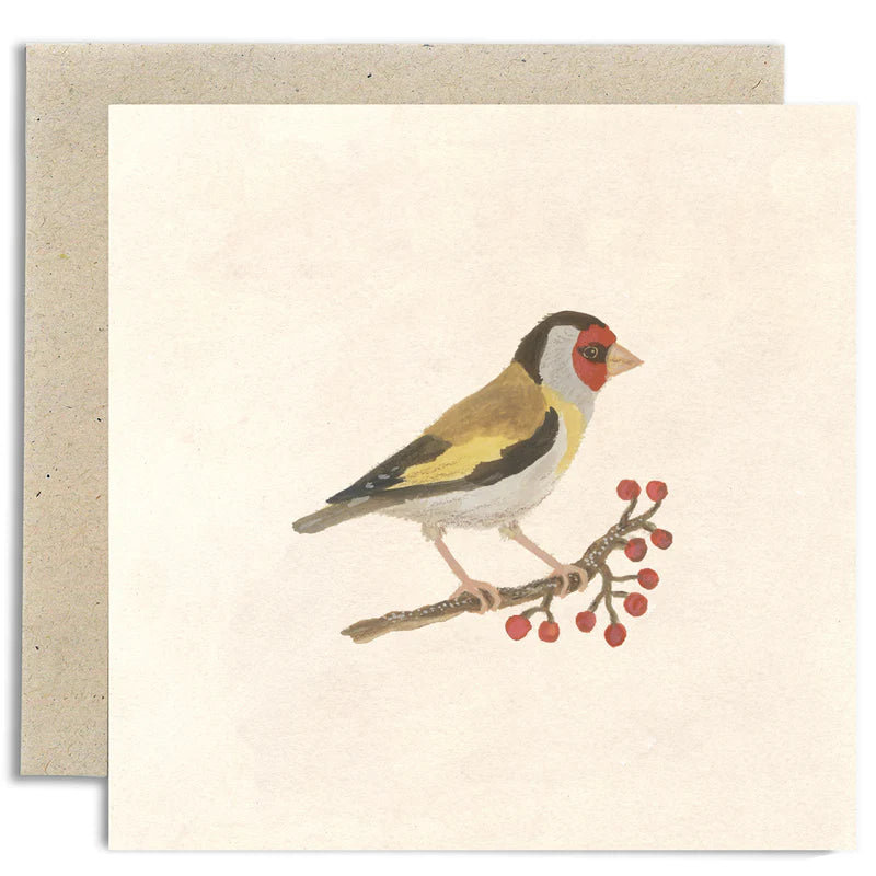 Goldfinch and Hawthorn Card