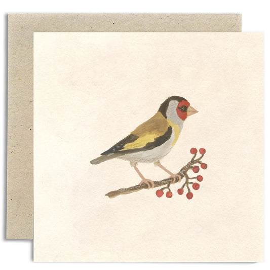 Goldfinch and Hawthorn Card