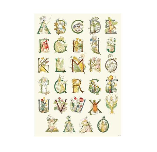Eva Ottilia Adelborg Alphabet Poster