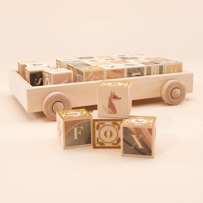 Watercolor ABC Blocks with Wagon