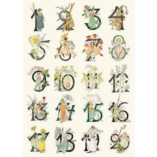 Eva Ottilia Adelborg Numbers Poster