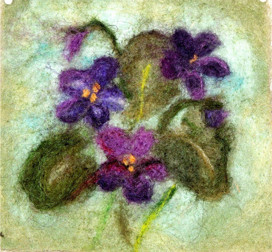 Spring Violets - MorMor Thyme Tile Needle Felting Kit