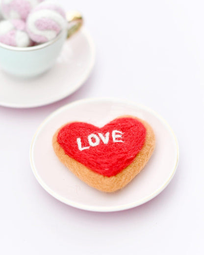 Felt "Love" Heart Icing Cookie