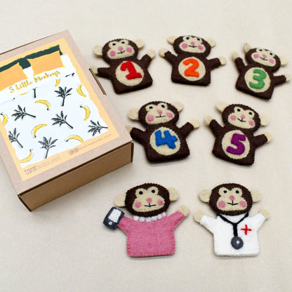 Five Little Monkeys Finger Puppet Set