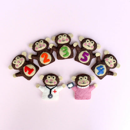 Five Little Monkeys Finger Puppet Set