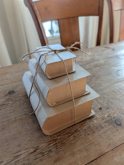 Paper Mache Book Box Trio