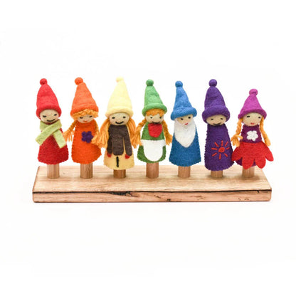Rainbow Colourful Gnomes Finger Puppet Set